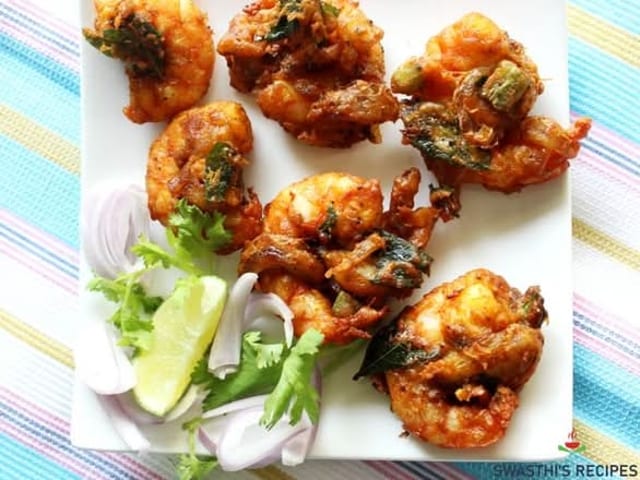 Shrimp pakora.